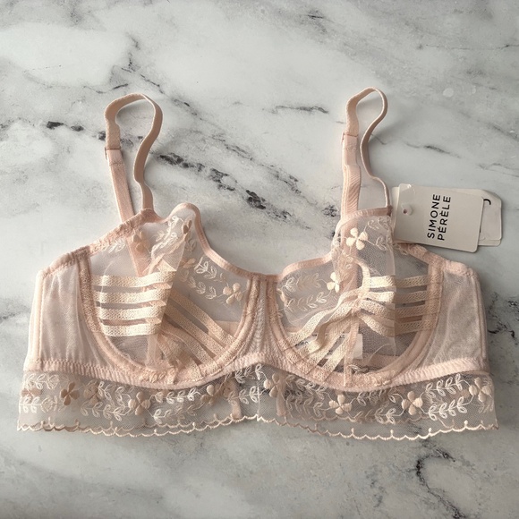Simone Perele Unlined Underwire Petal Powder 16Z330 Marthe Demi Bra - Picture 1 of 4